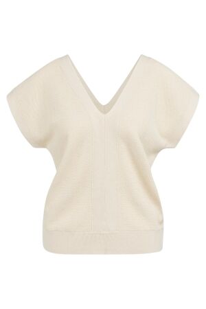 YAYA Mesh stitch double v-neck swea 99058 YAYA Mesh stitch double v-neck swea 99058