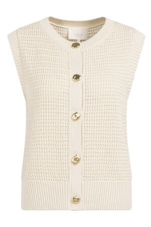 YAYA Textured sleeveless cardigan w 99058