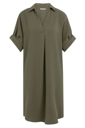 YAYA V-neck dress with pleated slee 99065