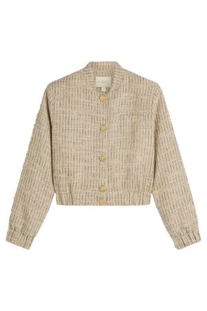 Josh V JUNIA regular bomber jacket with lurex 441 light ecru