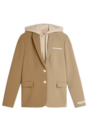 Josh V SUUS HOODIE oversized two-tone blazer 602 khaki light camel
