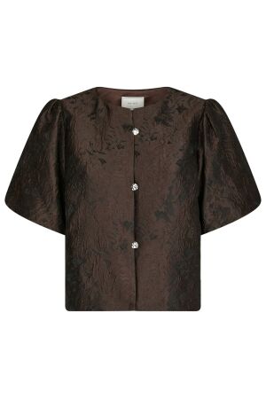 Neo Noir Aisa Brocade Blouse 676 Dark brown Neo Noir Aisa Brocade Blouse 676 Dark brown