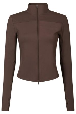 Neo Noir Nolana Zip Blouse 584 Chocolate Brown Neo Noir Nolana Zip Blouse 584 Chocolate Brown
