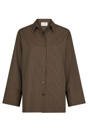 Neo Noir Dita Striped Line Shirt 676 Dark brown