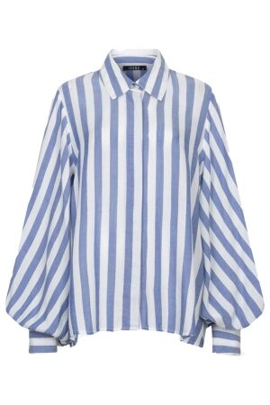 Ibana Thalita, gestreepte blouse 10126 Raya Blue