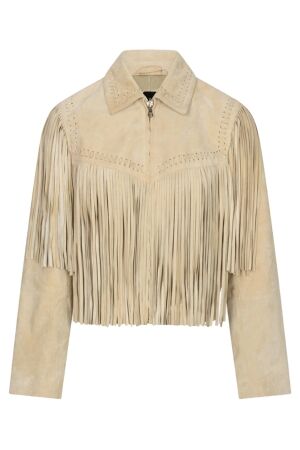 Ibana Jeeya Suede, jasje met fringes 10122 Manteca Yellow