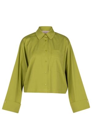 Studio Anneloes Erina poplin blouse 2900 dark lime