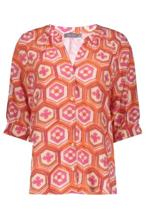 Geisha blouse 718 ecru/orange/cassis Geisha blouse 718 ecru/orange/cassis