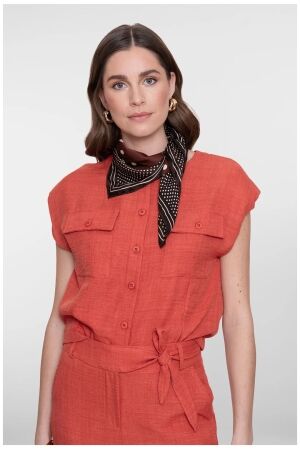 Geisha Blouse with pockets 201 burned orange
