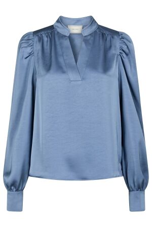 Neo Noir Rosslyn Heavy Sateen Blouse 407 Smoke Blue