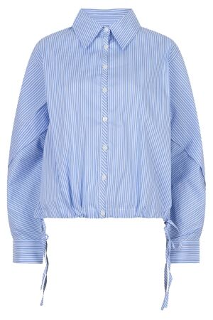 EsQualo Blouse striped cropped batwing 988 blue / white