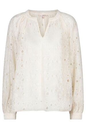 EsQualo Blouse raglan embroidery anglaise 124 ecru