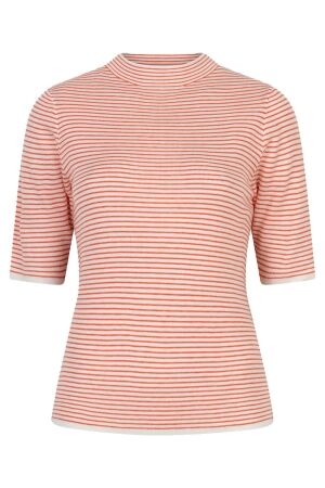 EsQualo Sweater s/slve striped 976 off white / red EsQualo Sweater s/slve striped 976 off white / red