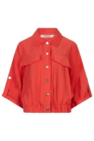 EsQualo Jacket s/slve slub 479 chili red