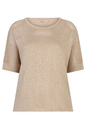 EsQualo Sweater ajour batwing 168 light sand