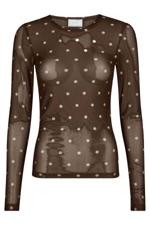 Neo Noir Ella Dot Blouse 210 Brown Neo Noir Ella Dot Blouse 210 Brown