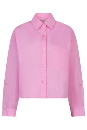 EsQualo Blouse cropped folded cuff 420 rose