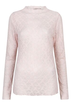 EsQualo Top l/slve lace 421 romance rose