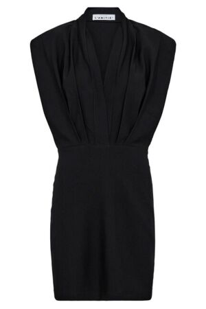 Haute L'amitié L'egance Crop Drape Dress Black