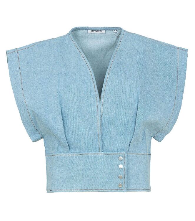 Est\'Seven PFEIFFER DENIM TOP 26 Blauw