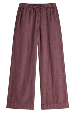 Summum Wideleg pant Light linen lyocell 334 Deep fig