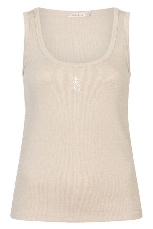 EsQualo Singlet rib lurex 168 light sand EsQualo Singlet rib lurex 168 light sand