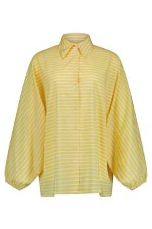 Studio Anneloes Yuki poplin stripe blouse 2117 butter yellow/ ecru