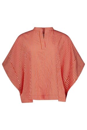Studio Anneloes Laureen stripe poplin blouse 2644 orchid orange/pop pink