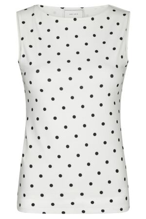 Neo Noir Ditty Jersey Dot Top White