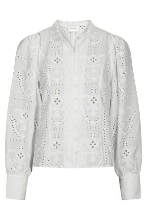 Neo Noir Gilda Embroidery Blouse White