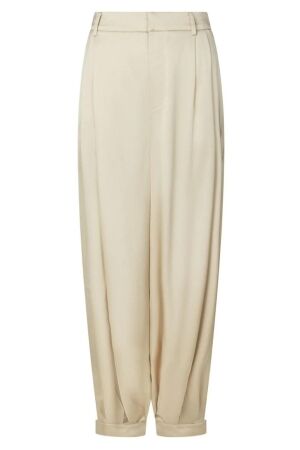 Neo Noir Fayla Drapy Satin Balloon Pants 125 Dark Sand