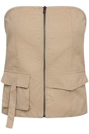 Co'Couture KeshaCC Zip Tube Top 320-Bisquit