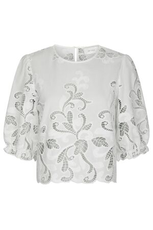 Neo Noir Fia Embroidery Blouse White Neo Noir Fia Embroidery Blouse White