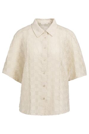 YAYA Jacquard blouse met korte mouw 99079