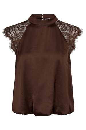 Co'Couture IdunCC Lace Ballon Top 145 Dark brown