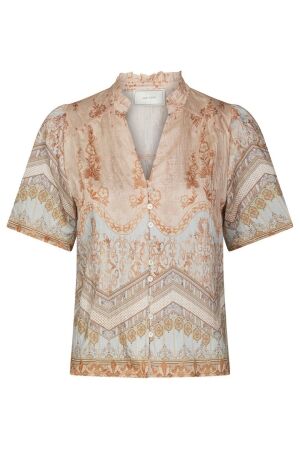 Neo Noir Torona Flower Border Blouse 618 Flower Peach