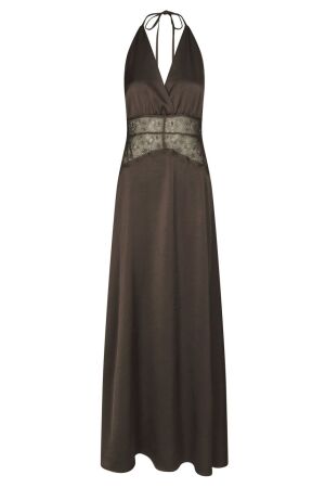 Neo Noir Jasine heavy sateen dress Dark brown