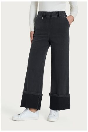 Ragno Super denim pants - palazzo with pockets Antracite