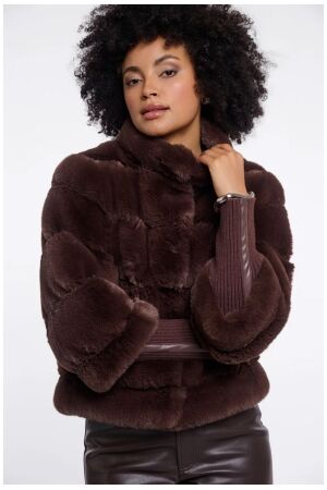 Rino & Pelle Jacket with rib cuffs 11099 coffee roast Rino & Pelle Jacket with rib cuffs 11099 coffee roast