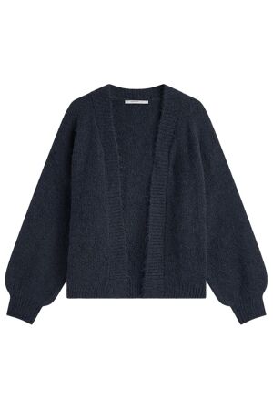 Summum Puff sleeve cardigan Cozy melange knit 495 Midnight blue Summum Puff sleeve cardigan Cozy melange knit 495 Midnight blue