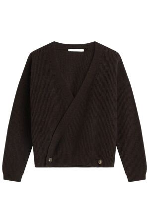 Summum Wrap cardigan Wool cashmere blend knit 754 Dark chocolate