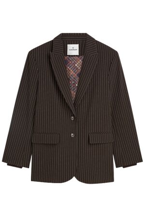 Summum Blazer Viscose blend stripe 754 Dark chocolate Summum Blazer Viscose blend stripe 754 Dark chocolate