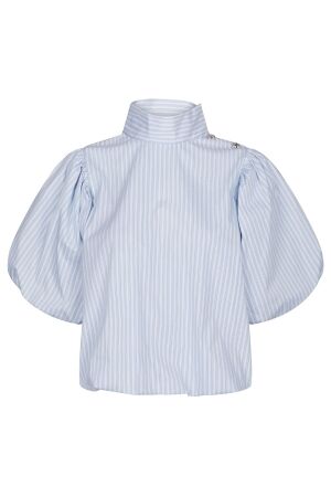 Neo Noir Parisa Stripe Blouse Light blue