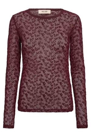 Mos Mosh MMLoretta Mono Mesh Blouse 278 port royale Mos Mosh MMLoretta Mono Mesh Blouse 278 port royale