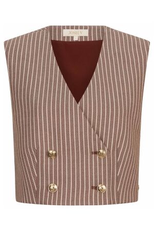 Josh V JV-JORJA cropped waistcoat with stripes 647 burgundy stripe Josh V JV-JORJA cropped waistcoat with stripes 647 burgundy stripe