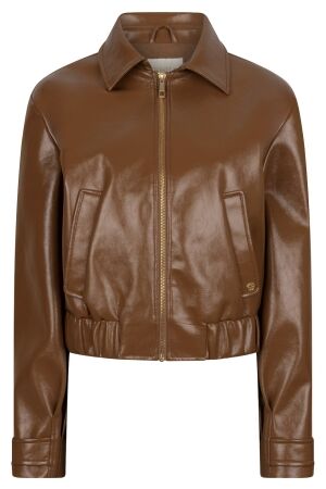 Josh V JV-PEADEN bomber jacket in patent look 043 cognac Josh V JV-PEADEN bomber jacket in patent look 043 cognac