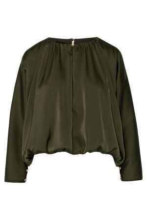 Access Satin blouse with batwing sleeves Olive Access Satin blouse with batwing sleeves Olive