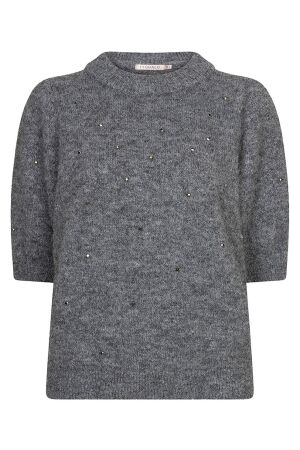 EsQualo Sweater s/slve diamonds 040 grey EsQualo Sweater s/slve diamonds 040 grey
