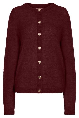EsQualo Cardigan closed placket fancy buttons 488 merlot EsQualo Cardigan closed placket fancy buttons 488 merlot