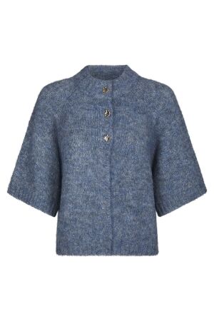 Neo Noir Benuta Fluffy Knit Cardigan 407 Smoke Blue Neo Noir Benuta Fluffy Knit Cardigan 407 Smoke Blue